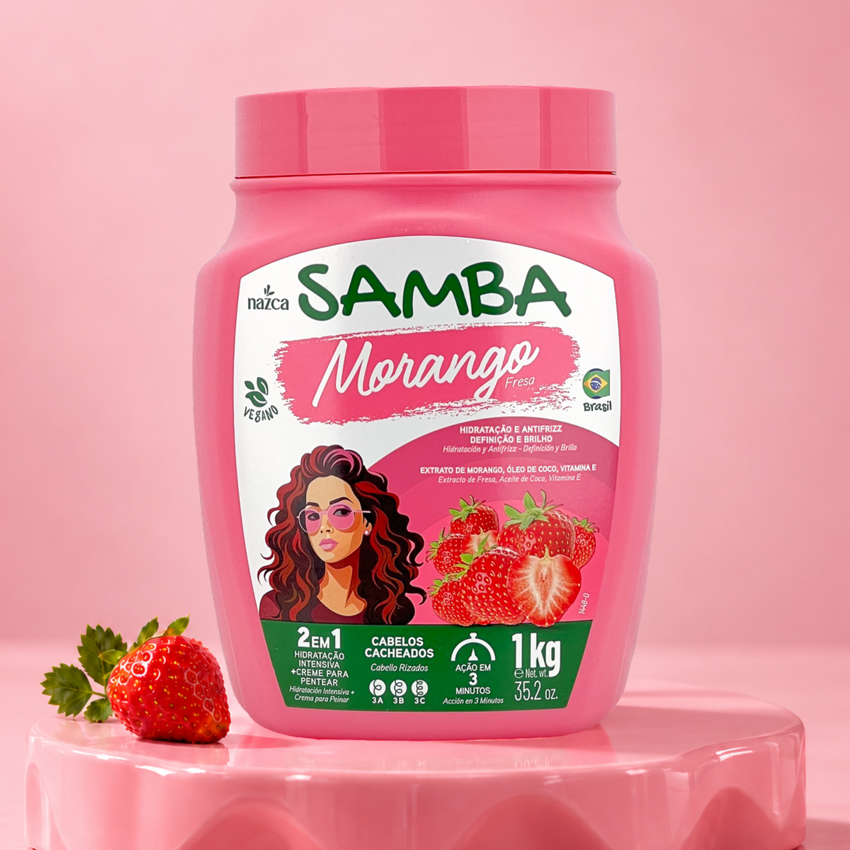 Crema De Peinar Samba Morango (Fresa) 1KG