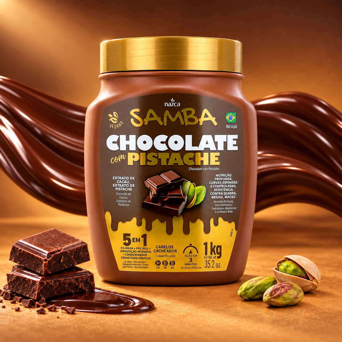 Crema Para Peinar Samba Chocolate & Pistacho 1KG