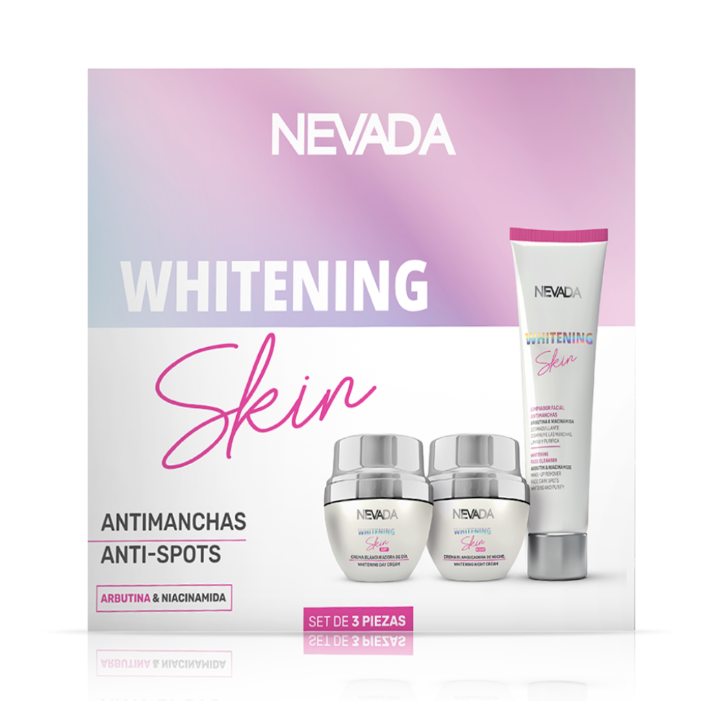 Set de 3 Piezas Whitening Skin Nevada-Crema día, Crema Noche, Limpiador