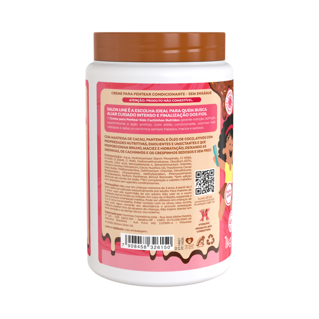 Crema para Peinar Kids Cachinhos Nutridos Salon Line 1kg