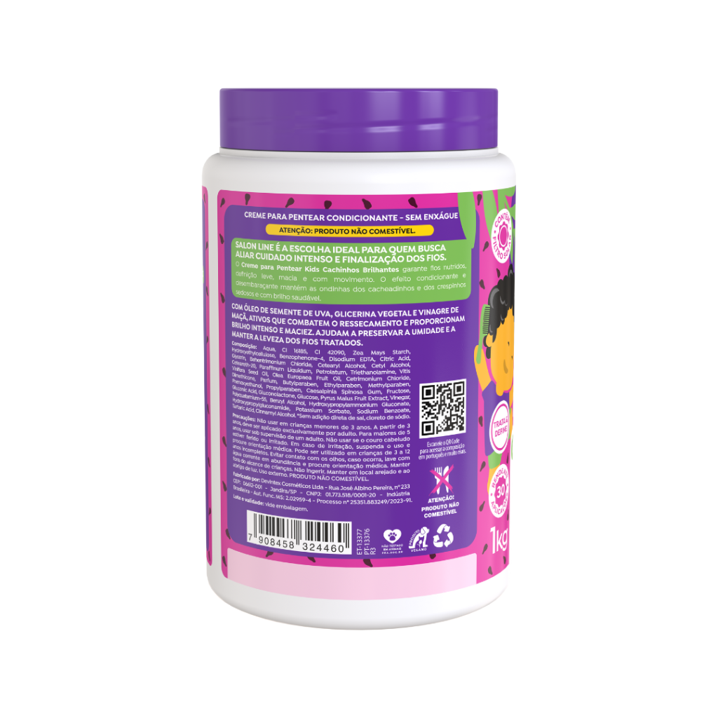 Crema para Peinar Kids Uva Salon Line 1kg