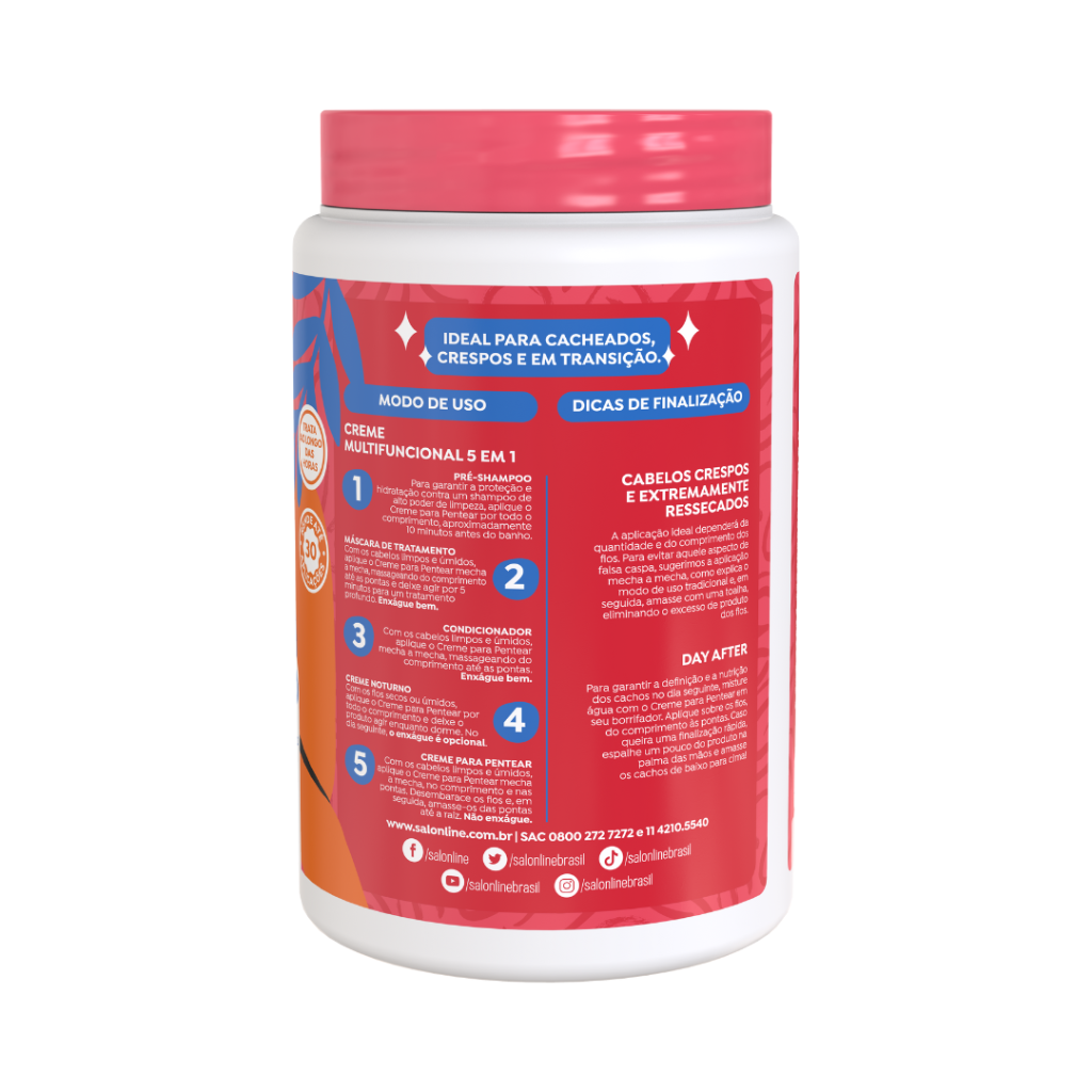 Crema para Peinar Multifuncional Tratamiento Prolongado Salon Line 1kg
