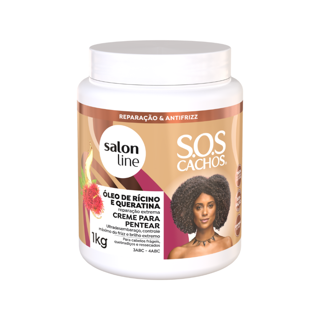 Crema para Peinar SOS Cachos Óleo Ricino Salon Line 1kg