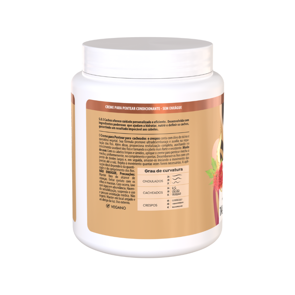 Crema para Peinar SOS Cachos Óleo Ricino Salon Line 1kg