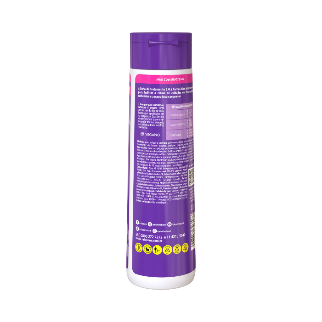 Shampoo  Kids Sos Cachos Nutrición Salon Line 300ml